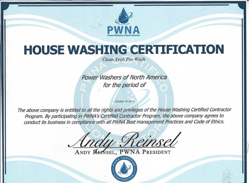 CLEAN TECH PRO WASH CERTIFICATIONS CLEAN TECH PRO WASH